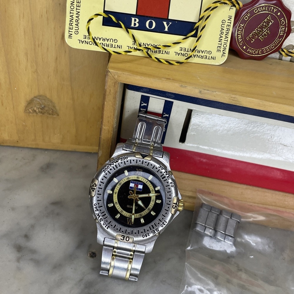 Tommy Boy Brand Quartz Wristwatch | 1990 Nostalgia Core Hilfiger | Stainless Ste